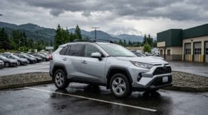 Fuel-efficient used SUV on a Puyallup dealership lot for 2026 buyers