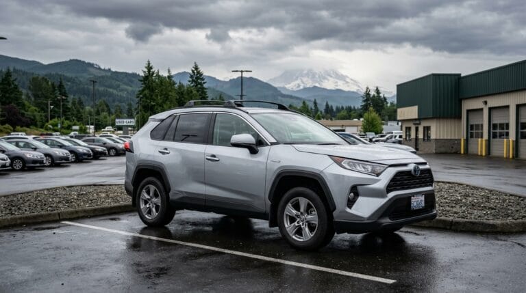 Fuel-efficient used SUV on a Puyallup dealership lot for 2026 buyers