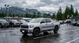 Used pickup truck at a Puyallup dealership for 2026 truck buyers