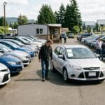 Shopper comparing used cars under $20,000 in Puyallup