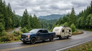 Used truck towing a travel trailer near Puyallup Washington