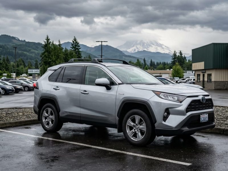 Fuel-efficient used SUV on a Puyallup dealership lot for 2026 buyers