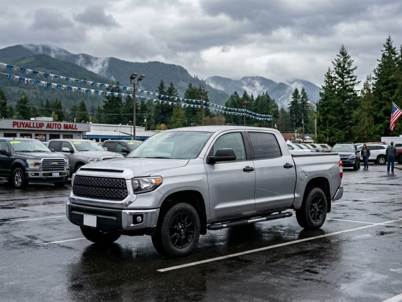 Used pickup truck at a Puyallup dealership for 2026 truck buyers