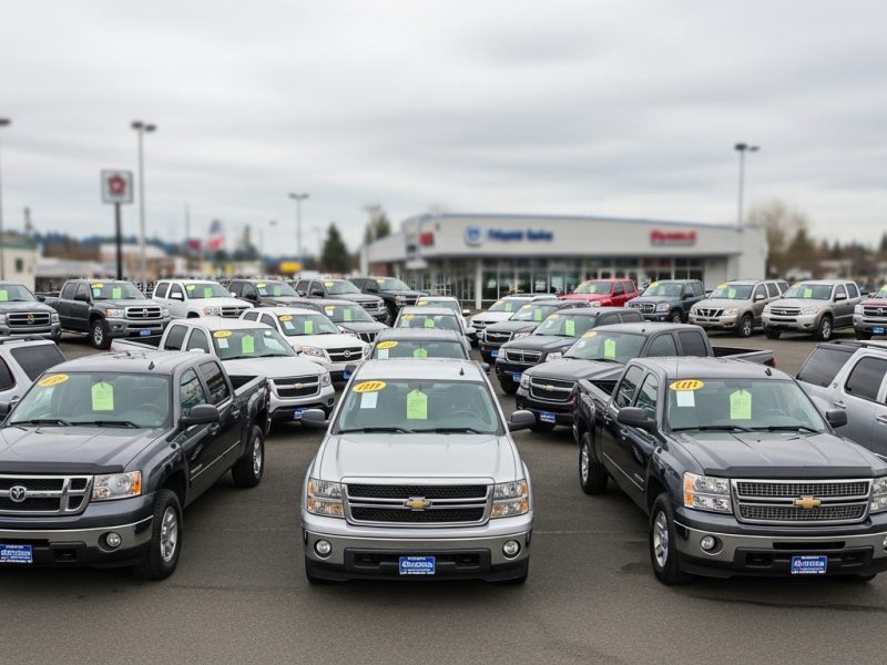 Used truck prices at a Puyallup dealership in 2026