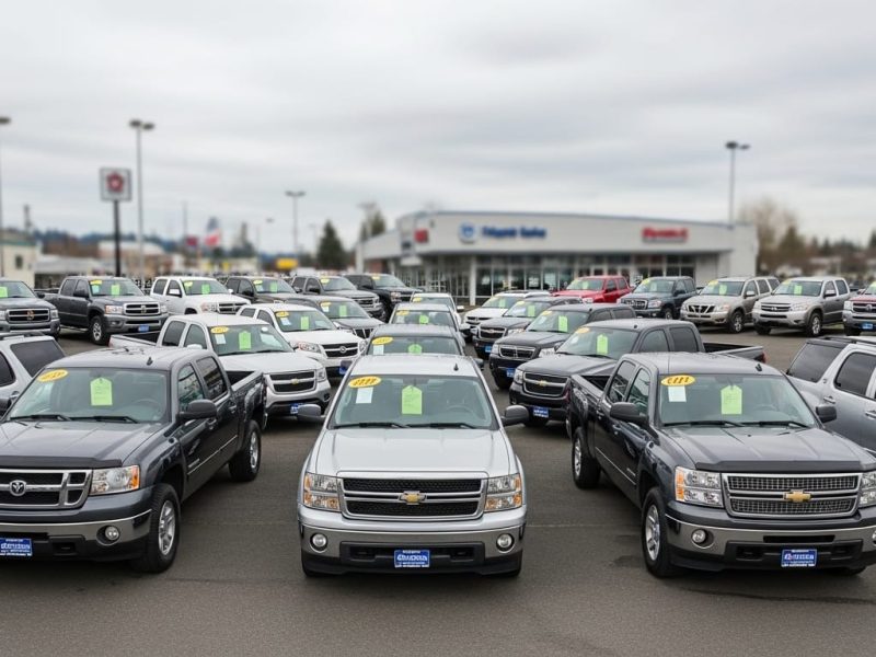 Used truck prices at a Puyallup dealership in 2026